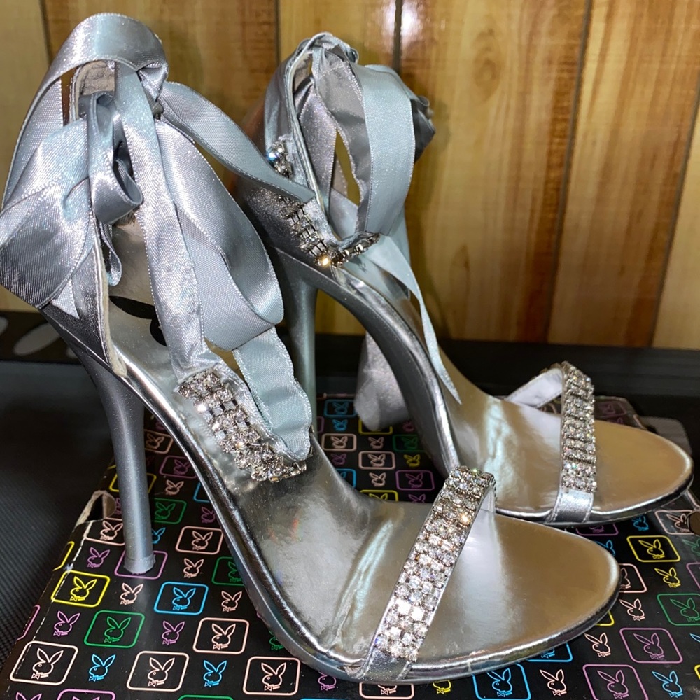 Rare Sexy Playboy Rhinestone Stilettos Heels 5